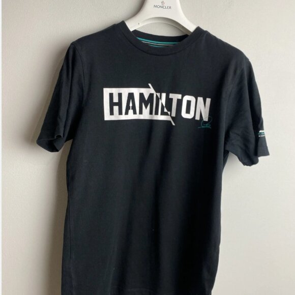 Lewis Hamilton Black T-Shirt size XS Mercedes Petronas F1 Formula One - Picture 1 of 4